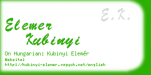 elemer kubinyi business card